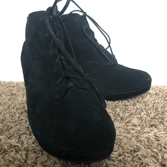 Jessica Simpson Platform Wedge Black Leather Bootie| Size 11 - Picture 6 of 7